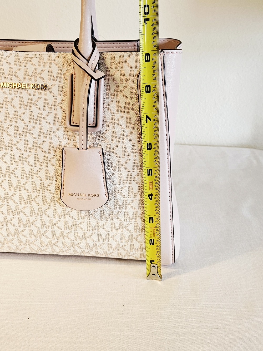 Michael Kors Blush and Cream Logo Satchel - Picture 7 of 11